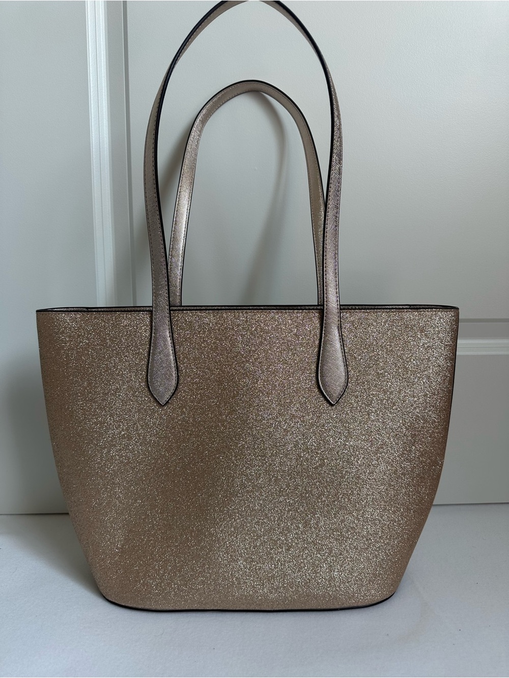 kate spade Metallic Rose Gold Glitter Shoulder Tote - Picture 3 of 6